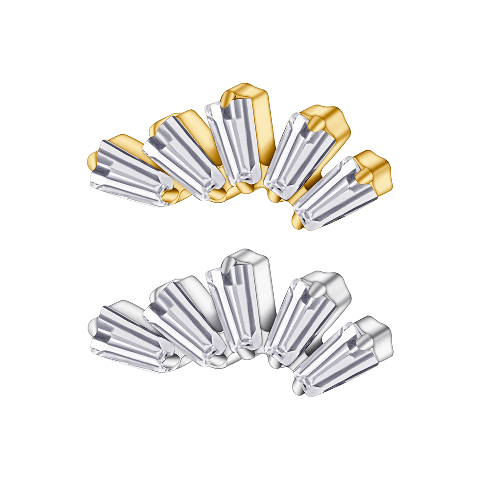 DSC076581 Titanium CZ Cluster Fan Top - Image 1