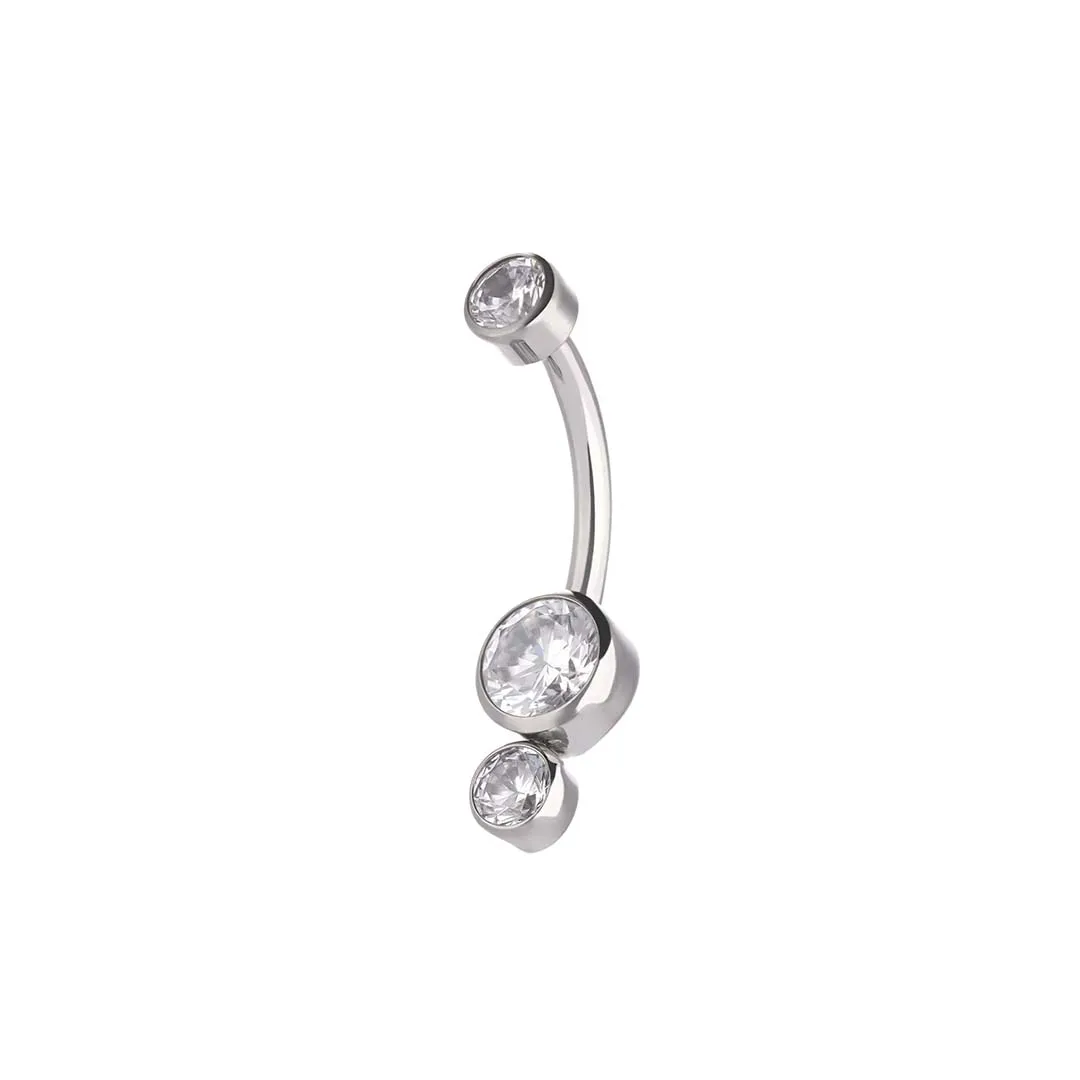 tremun-web-2613_11zon Titanium Navel Barbell with Simple CZ Bezel - Image 1
