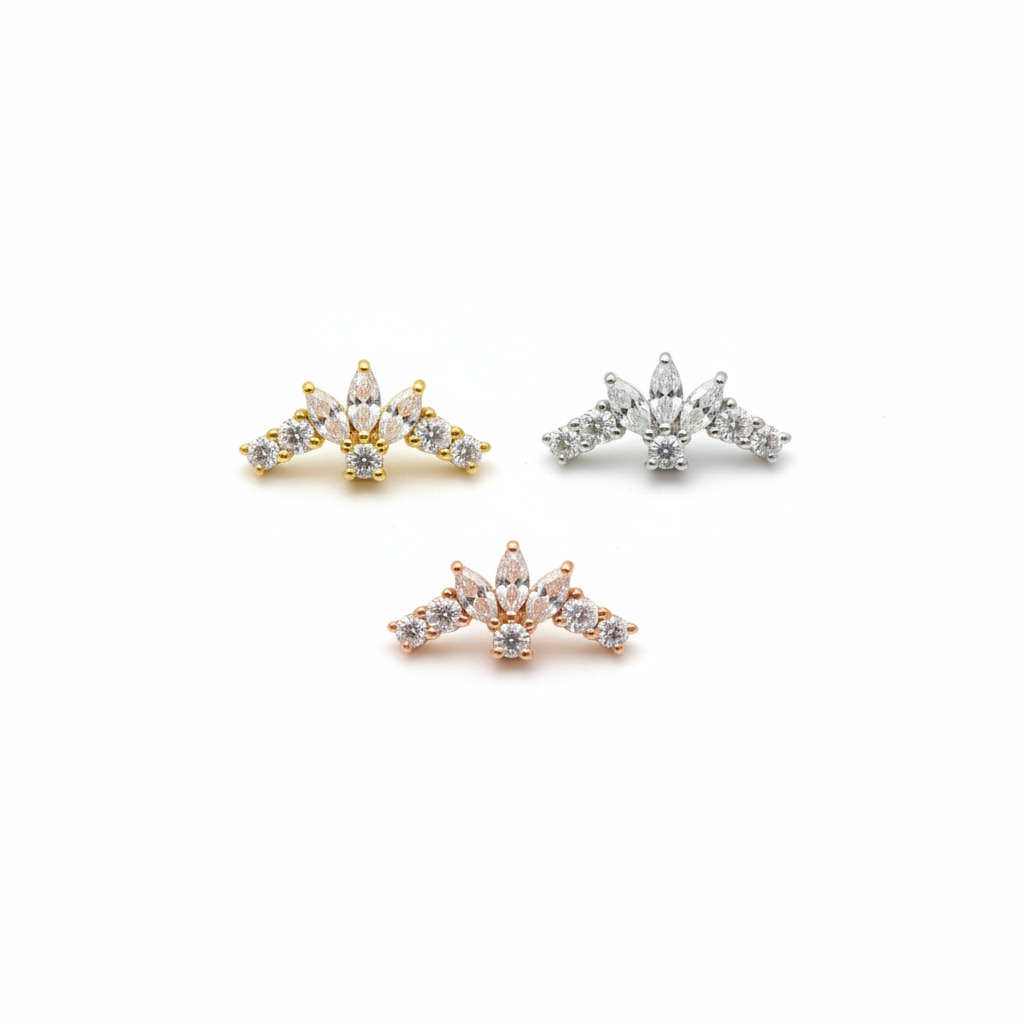 GvFj-6Et Tri-Lotus Lyséa Cluster – 18K Solid Gold - Image 1