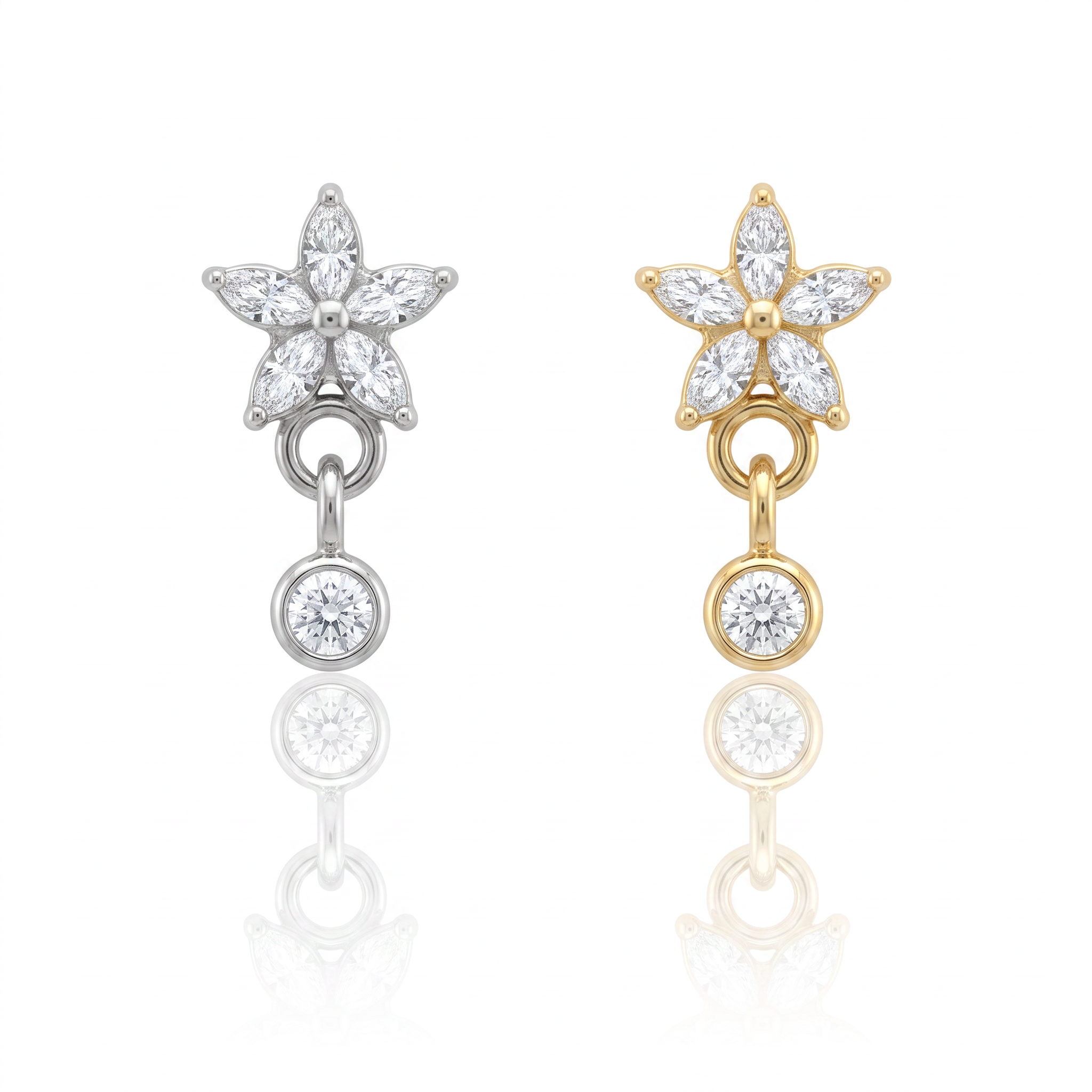 magnific__use-the-uploaded-image-as-the-only-and-absolute-re__56475 Titanium Lotus With Round CZ Dangle - Image 1