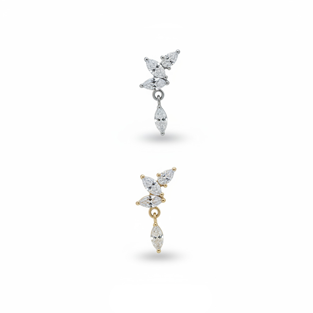 zTjALNd4 Marquise Cascade Dangle – Minimal Sparkle Movement - Image 1