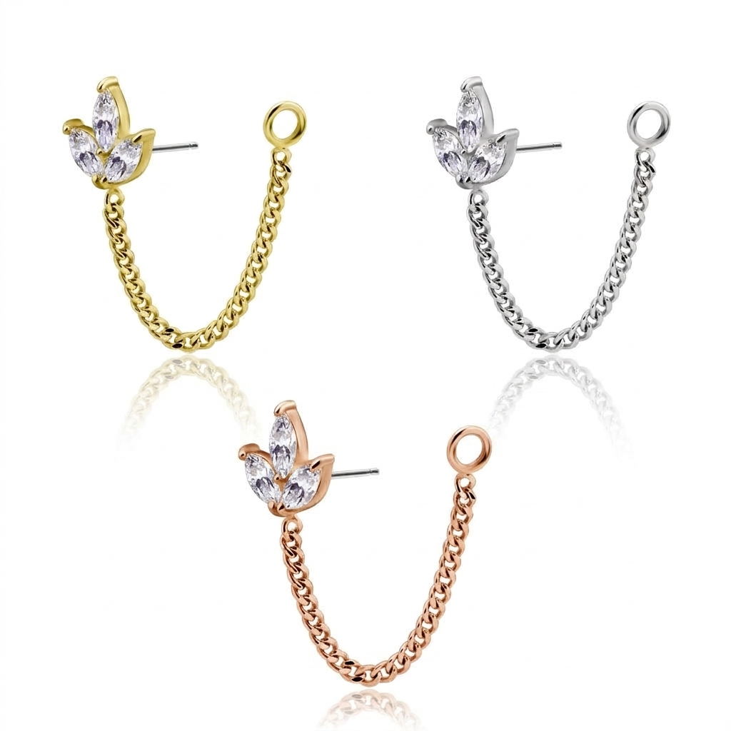 Gemini_Generated_Image_prb7axprb7axprb7(1) 18kt Solid Gold Marquise Lotus Chain - Image 1